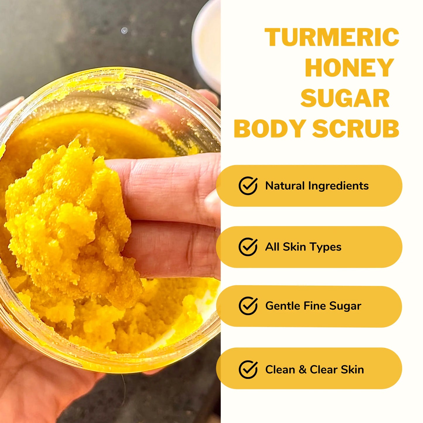 Glow Sugar Turmeric & Honey Body Scrub - OXW Beauty
