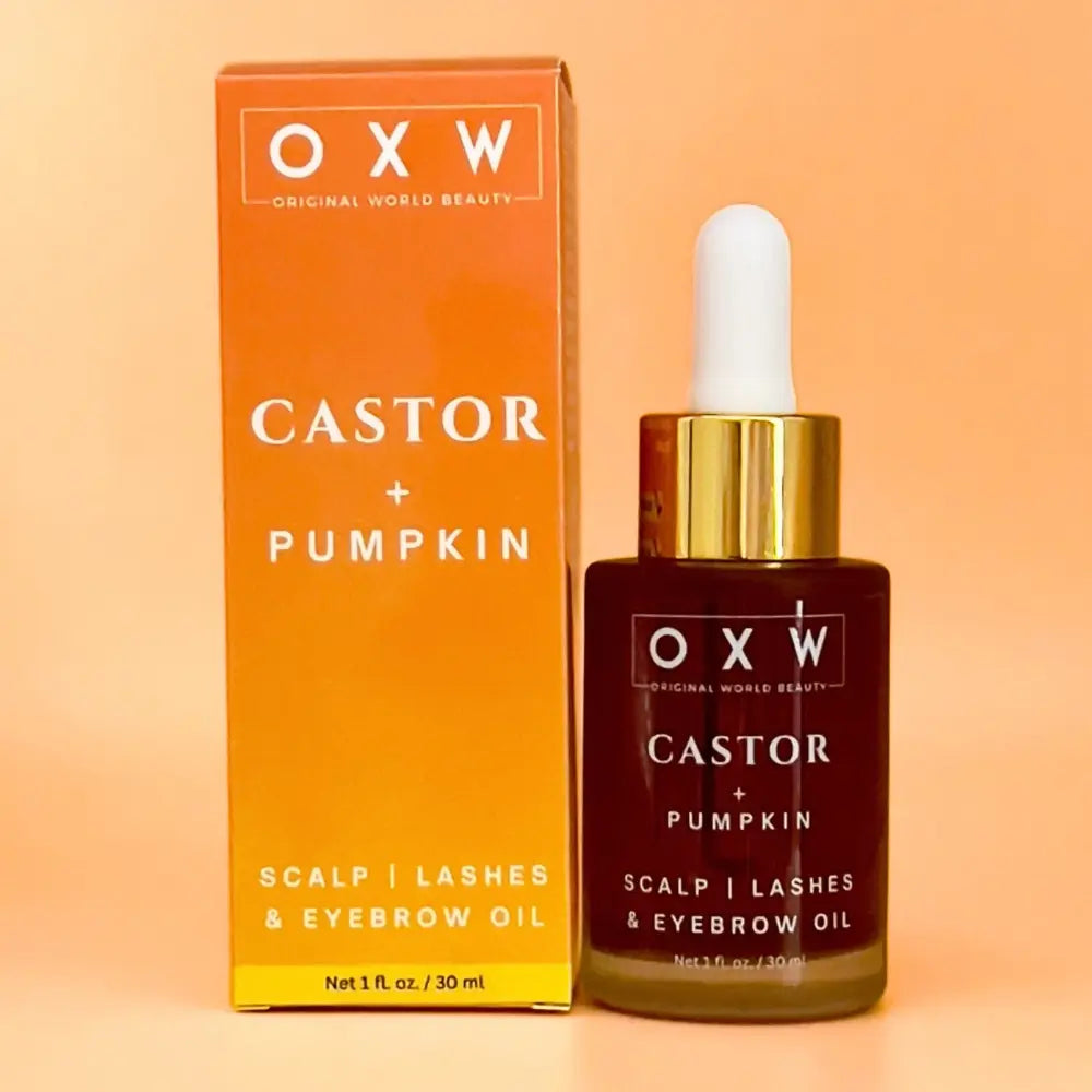 Castor Oil with Pumpkin Organic Oil Serum for Scalp, Lashes, Eyebrows and Face - OXW Beauty