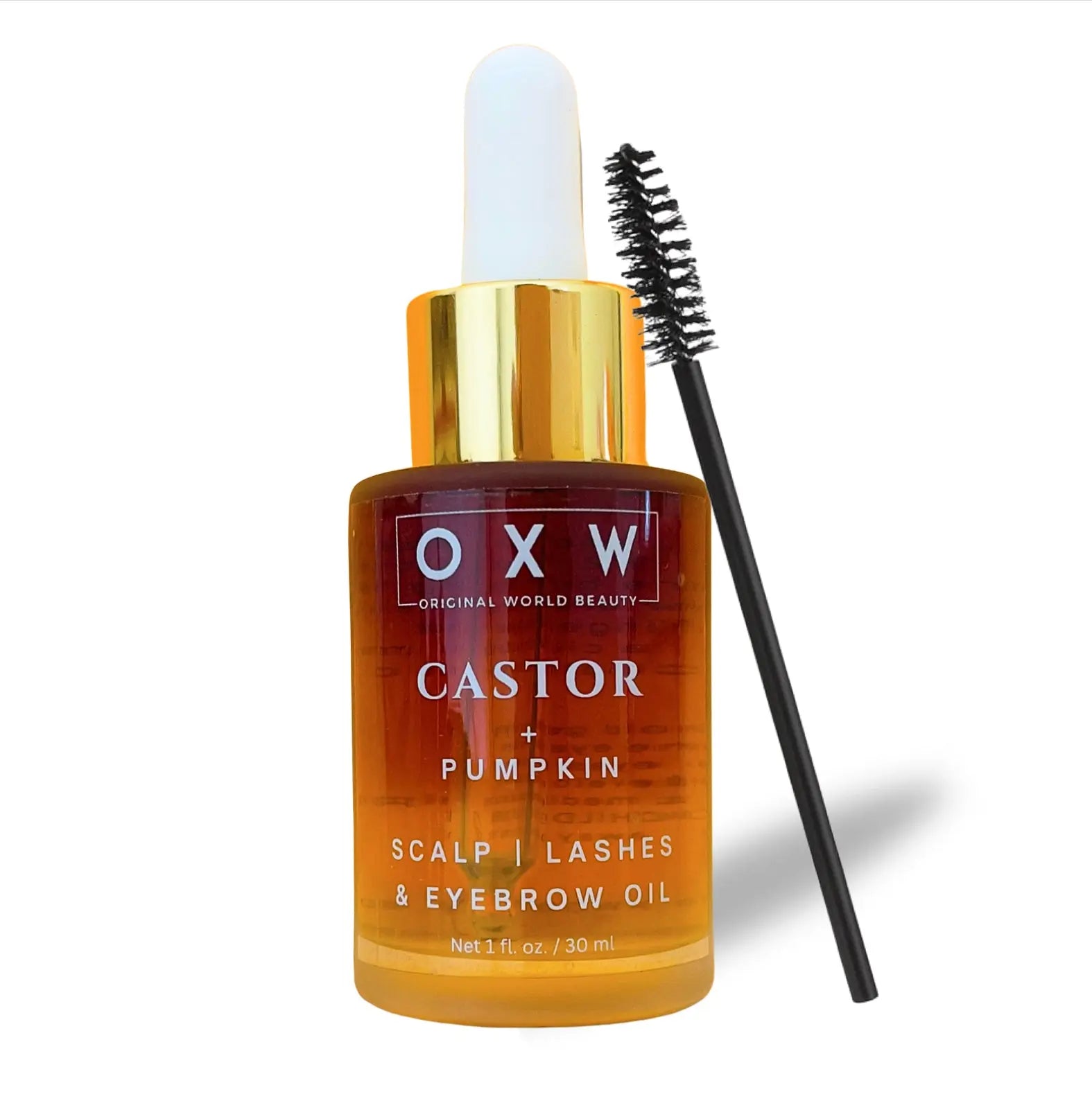 Castor Oil with Pumpkin Organic Oil Serum for Scalp, Lashes, Eyebrows and Face - OXW Beauty