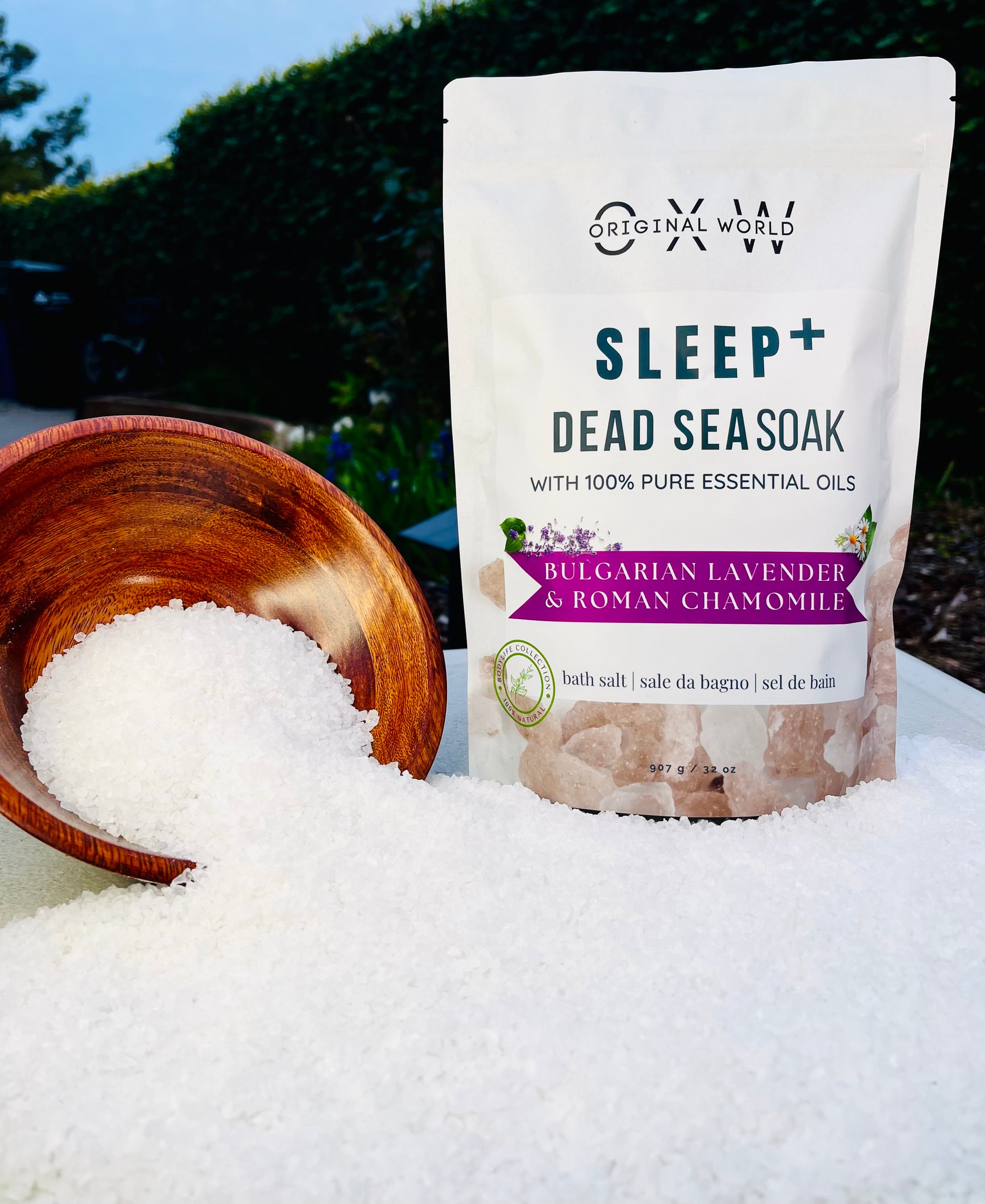 Sleep+ Dead Sea and Epsom Salt Infused with Lavender and Chamomile Essential Oils - OXW Beauty